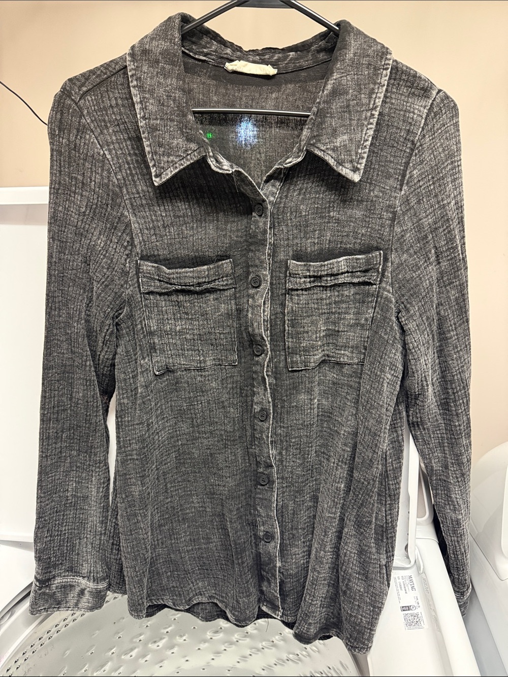 Washed Charcoal Button-Down Shirt